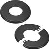 M METERXITY 2-Pack Flangia A Muro Scanalata, Per Tubo OD 1.6 Pollici/40mm ABS Piastra Scudo Rotonda Autoadesiva Copertura Tubazioni Per Tubo Dell'Acqua/Rubinetti [Nero]