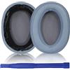 Aiivioll Cuscinetti di ricambio per auricolari in pelle PU compatibile con Sony MDR-100ABN WH-H900N H800（Blu chiaro di luna）