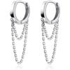 Reffeer Orecchini a cerchio in argento Sterling 925, per donne e adolescenti, orecchini pendenti a goccia, 12 millimeters, Argento sterling, Nessuna pietra preziosa