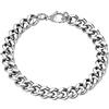 FindChic Bracciale Uomo Acciaio Inossidabile Braccialetto Uomo Bracciali a Catena Cubana Piatto 9mm Lunghezza 21cm Regalo di Natale/San Valentino/Compleanno