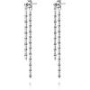 Reffeer Orecchini pendenti lunghi in argento Sterling 925 massiccio con catena nappa per donne e ragazze, orecchini penzolanti minimalisti, goccia, Argento sterling, Nessuna pietra preziosa