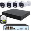rvt Kit IP Poe Nvr 5 MP Videosorveglianza con 4 Telecamere IP con Audio e HDD 500GB