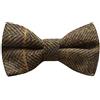 King & Priory Papillon a quadri a spina di pesce verde oliva scuro per ragazzi, tweed