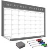 The Magnet Shop WallTAC Planner mensile da parete A2 | con pennarelli per lavagna bianca | Calendario cancellabile a secco facile da rimuovere e riutilizzare | bacheca per la preparazione dei pasti [60 x 42 cm]