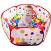 EocuSun, grande box per palline per bambini, per interni ed esterni, con borsa portaoggetti con cerniera, realizzata da EocuSun, palline non incluse (rosso)