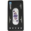 LEEFAI Tastiera Pro da 34 mm completa 34 x 96 mm, ponte in legno d'acero, stampa UV Graphic-Pro Trucks picchetti normali Royal e 5 ruote con cuscinetti in uretano-Op3ra V3-Hearts of King