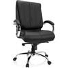 HJH Office 729437 Sedia direzionale XXL H 100 in similpelle nera, sedia da ufficio ergonomica, portata fino a 180 kg, imbottita