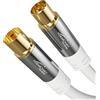 KabelDirekt - Cavo Antenna TV 4K, Coassiale - 10 m - Cavo TV digitale e analogica, connettori in metallo - Disponibile in 0,5-20 m (Spina a presa, per DVB-C/DVB-T/DVB-S, bianco)