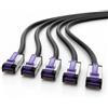 1aTTack.de - 0,15 m - Cavo patch CAT6a Superflex Ethernet Gigabit LAN RJ45 CAT6 A 10000 Mbit s SFTP PIMF 500 MHz compatibile con CAT6 CAT5 - nero - 5 pezzi
