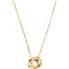 Michael Kors Collana con pendente da donna in metallo dorato con pietre semi-preziose e chiusura ad anello a molla,Oro caldo