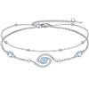 YAFEINI Braccialetto con ancora, ape, libellula, farfalla, malocchio, delfino, celtico, girasoli, in argento Sterling, con maglie a corda di ancoraggio, religioso, animali, idea regalo per donne