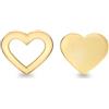 Carissima Orecchini a Bottone con Cuore e Cuore Intagliato in Oro Giallo 9 ct da Donna