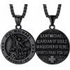 FaithHeart San Michele Santo Medaglia Collana San Micheal in Acciaio Inossidabile/Oro Placcato/Nero con Catena 55+5 cm Gioielli Religiosi Amuleto per Uomo Donna (Confezione Regalo)