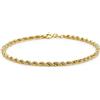 CARISSIMA Bracciale da donna in oro giallo 9 ct con catena corda forata 50 PG da 3 mm, 18 cm