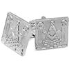 THE MASONIC COLLECTION - Gemelli da uomo in argento dettagliato - con design massonico - Opzioni sacchetto di velluto/confezione regalo - regalo massone per gli uomini, One Size, Ottone, Non pietra