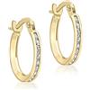 Carissima Orecchini creoli 13 mm con fascia di zirconi da donna in oro giallo 9 ct