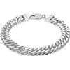Tuscany Silver Bracciale da Uomo in Argento Sterling con Catena Doppia Curb Diamond Cut da 10 mm di Lunghezza 20 cm/8