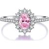 Bellitia Jewelry Anello in Argento Sterling 925 con Rubino da Donna - Pietra Rossa alla Moda per Promessa e Fidanzamento