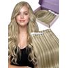 Fshine Extension Capelli Veri Biadesivo Umani Extension Capelli Biadesive Biondo Chiaro con Balayage Biondo Chiaro 60 cm 50 g 1 pc Extensions Biadesive Genius Invisibile Matrimonio 16 22