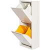WELL HOME MOBILIARIO & DECORACIÓN Pattumiera e pattumiera metallica con 2 scomparti, 2 x 17 l (34 L) Bianco opaco