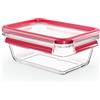 Emsa, Contenitore Salvafreschezza Clip&Close 0.85Litri, Contenitori Ermetici per Alimenti, Contenitore Vetro Rettangolare con Chiusura Ermetica e Coperchio, Contenitore Pratico e Sicuro, Trasparente