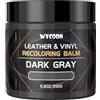 WYCOON Kit Riparazione Pelle Grigio Scuro - Tintura Liquida, Vernice e Crema Colorante per Divani, Mobili, Sedili Auto, Scarpe, Giacca| Ripristina Pelle Graffiata e Sbiadita
