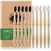 MELLIEX 10 pezzi Spazzolino Bamboo, Setole Morbide Spazzolini da Denti in Bambù Legno Naturale Biodegradabile
