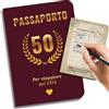 EQUIK PRODUCTS Biglietto compleanno 50 anni | 50° compleanno uomo, 50° compleanno donna | Libro firme 50 anni, Guestbook compleanno | Anno 1976 | Passaporto per viaggiare nel 1976