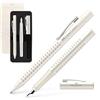 Faber-Castell - Set da scrittura Grip Coconut Milk, penna stilografica | In astuccio metallico con penna stilografica M e penna a sfera XB per la scuola, l'università e l'ufficio