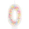 mciskin Set di candele di compleanno bianche macaron, decorazioni di compleanno per ragazze e ragazzi, candela numero 0 per torta, candele bianche pastello arcobaleno per decorazioni per feste per ragazze