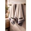 B O S A L O N I Set BOSALONI HOME 2 Asciugamani Viso - Formato Compatto ed Elegante - 100% Cotone - Morbidi, Leggeri e ad Asciugatura Rapida - Grigio