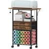 Trironsun Organizzazione Craft Cart compatibile con macchine Cricut Rollender Craft Organizer 24 supporti in vinile 2 cassetti in tessuto per la stanza del fai da te