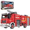 Reobrix Fire Truck Building Set for Adults, Big Rescure Fire Vehicle with Water Spray Device, APP and Remote Control Firetruck Bricks 22008