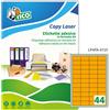 TICO Etichetta adesiva LP4F arancio fluo 70fg A4 47,5x25,5mm (44et/fg) Tico