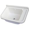 MONGARDI - PILOZZO LAVATOIO 60X39X28 CM. IN RESINA BIANCO DA ESTERNO CON SIFONE E KIT DI FISSAGGIO 7832C98