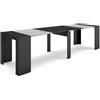 Skraut Home | Consolle allungabile | Tavolo consolle allungabile | 300 | Per 14 persone | Tavolo da pranzo | Stile moderno | Cemento