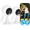 GUOANVISION 2K 5G Telecamera di Sorveglianza Esterna/Interna, Telecamera di Sorveglianza Esterna, Telecamera WLAN Indoor/Outdoor, Babyphone con App, Telecamera per Cani, IP66 Impermeabile, Audio a 2 Vie, Zoom