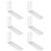 Xingwenhao Angolo di fissaggio regolabile con 2 Scanalature, 6 Pz Staffe Angolari a Forma di L per Mobili, Staffa Angolare a 90 gradi, Supporti angolari rettangolari, (101+60) x30mm / Spessore 3mm Bianco