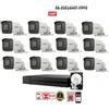 HIKVISION Kit Videosorveglianza Hikvision DVR 16 Canali con 12 Telecamere Bullet 5MP e Har