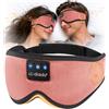 LC-dolida Mascherina per Dormire con Cuffie Bluetooth 3D Maschera per Dormire 100% Con Cuffie Bluetooth Può Riprodurre 15 Ore Maschera Per Occhi Traspirante per Viaggi,Pisolino,Lavoro A Turni