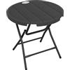 Outsunny Tavolo da Giardino Rotondo Pieghevole per 4 Persone in Alluminio e Plastica HDPE, Ø80x73 cm, Grigio | Aosom Italy