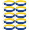 Socobeta 10 Braccialetti in Silicone Blu Ang Giallo per Tifosi Sportivi Uomini Donne