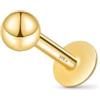 Amberta Piercing in Oro 9 Carati per Donna e Uomo | Helix 16G | Trago Spessore 1.2 mm | Orecchini Piatto Dietro 6 mm