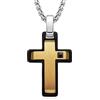 Dada Gioielli - Collana Croce Zircone Brillante Laterale Stile Diamantato 45+5cm (Oro)