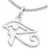 CLEVER SCHMUCK - Collana con ciondolo in argento, motivo: piccolo occhio di Horus, amuleto, 15 mm, semplice, catena a maglia barbazzale, 45 cm, in argento sterling 925, in confezione portagioie,