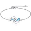 YAFEINI Braccialetto con ancora, ape, libellula, farfalla, malocchio, delfino, celtico, girasoli, in argento Sterling, con maglie a corda di ancoraggio, religioso, animali, idea regalo per donne