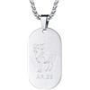 FaithHeart Collana Militare 12 Segni Zodiacali Uomo Personalizzata Nome Testo Incisione Acciaio Inox Ciondolo Argento Ovale Catena 55+5 CM Impermeabile Anallergico