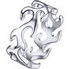 PROSTEEL Anelli Acciaio Nero Misura 32 Fiamma Anello in Argento Uomo Anelli Uomo Acciao Inossidabile con Confezione Regalo