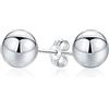 Bling Jewelry Orecchini Di Base A Sfera Con Perline Rotonde Per Donne Per Adolescenti In Argento Sterling 925 Lucido 8Mm
