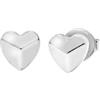 Breil, Collezione Candy, Orecchini Donna in Acciaio a Forma di Cuore Sfaccettato, Design Romantico e Finish Lucido, Chiusura a Farfallina, Idea Regalo Donne